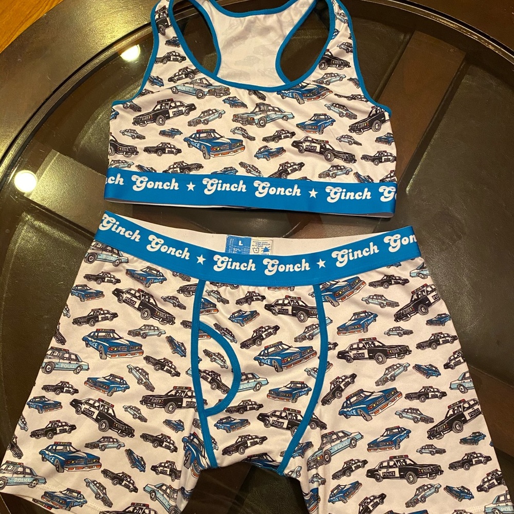 (L) Ginch Gonch sports bra & boxer briefs long set